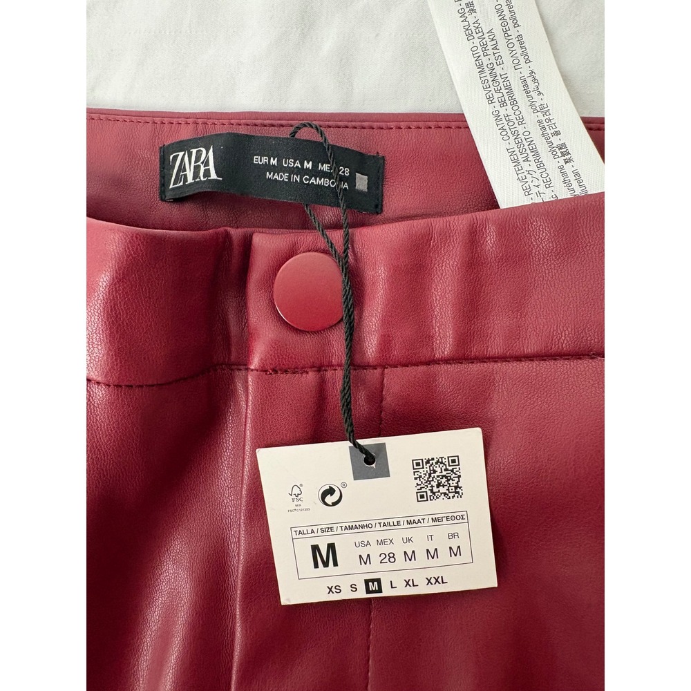 Zara Wine Faux Leather Trousers